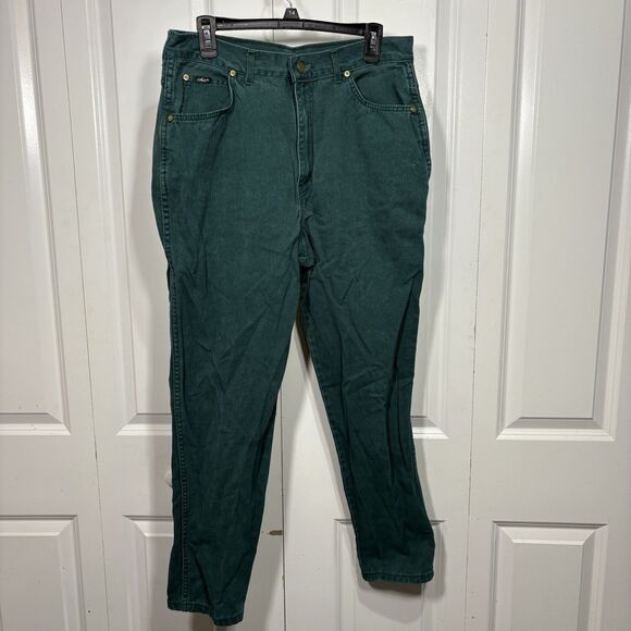Chic Pants Womens 18 Green High Rise Tapered USA Made Vintage Y2K Classic - Picture 1 of 10